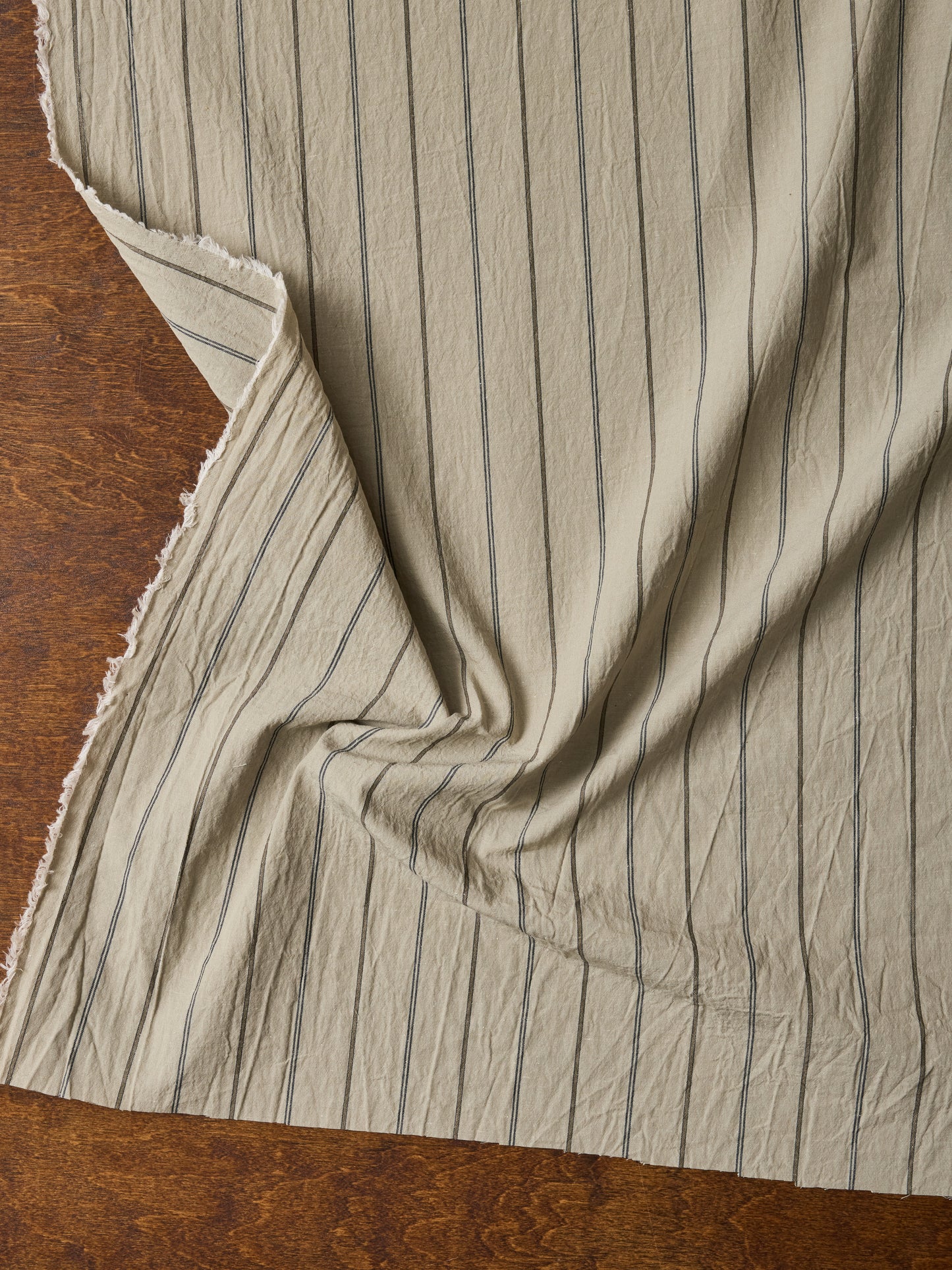Cotton Linen Hairline Stripe